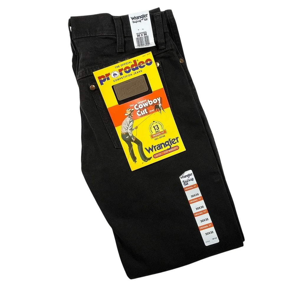 Wrangler Cowboy Cut Jeans Mens 30x30 Black 13MWZ Original Fit Straight Leg NWT